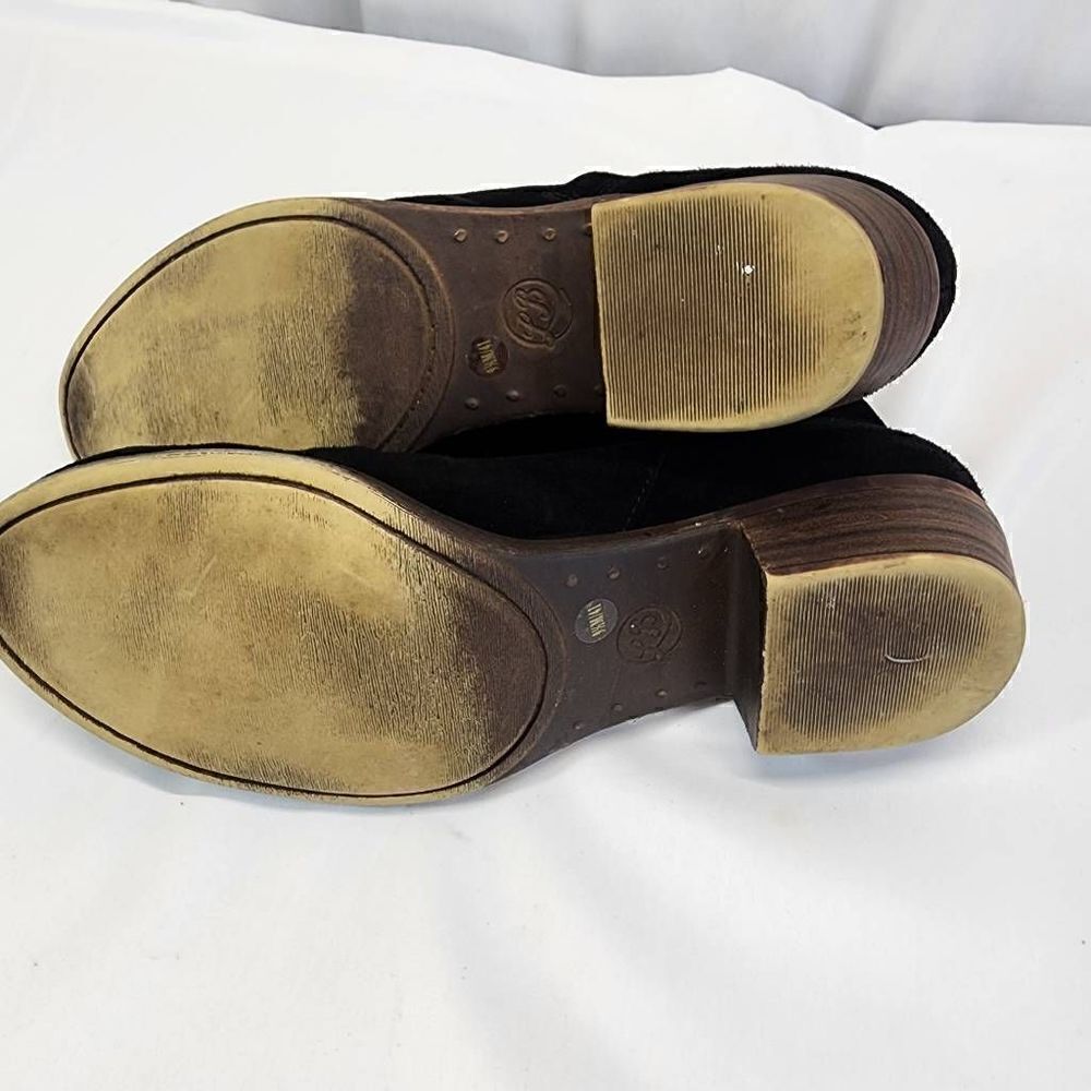 Lucky Brand Barough Black Suede Ankle Booties Size 9.5 - Picture 9 of 9